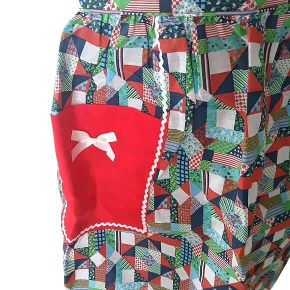 Vintage 70's Retro Bib Style Apron Another Fine Artistic Product Tie Back - Picture 5 of 8